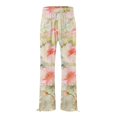 thumbnail image 4 of Casual Pants for Women Art Printed Pocket Elastic Waist Wide Leg Beach Fashion Casual Trousers, 4 of 4