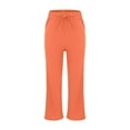 thumbnail image 2 of iHPH7 Fall Clothes Pull On Pants for Women Travel Pants Women Drawstring Pants Women Loose Pants for Women Fall Fashion Lounge Pants Women Orange L, 2 of 9