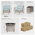 thumbnail image 6 of MEISSALIVVE 11-Piece Half-Moon Curved Outdoor Patio Furniture Set, Sectional Conversation Sofa with Wood Armrests, Round Coffee Table for Backyard Deck Garden, Blue, 6 of 9
