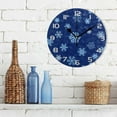 thumbnail image 3 of GZHJMY Blue Snowflake Wall Clock, Silent Non Ticking Battery Operated Creative Decorative Round Clock for Kitchen, Living Room, Bathroom, Home School Office Decor, 10 Inch, 3 of 7