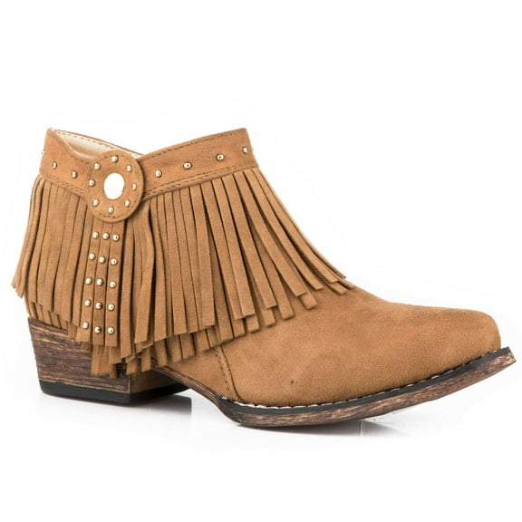 Roper Western Boots Girls Zip Fringe 3 Child Tan 09-018-1567-2763 TA