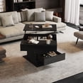 thumbnail image 1 of Noble House 360° Rotating Coffee Table,High-Gloss Lift-Top,Black, 1 of 7