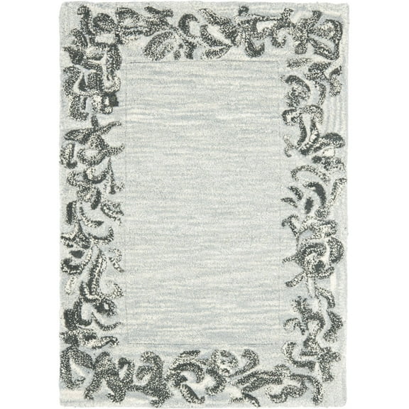 SAFAVIEH Soho Leah Floral Wool Area Rug, Silver/Grey, 2' x 3'