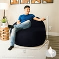 thumbnail image 4 of Big Joe Fuf 5Ft Oversized Foam Bean Bag Chair for Kids, Teens, Adults, Jet Black Plush, Soft Polyester, 5 foot Large Reading and Gaming Seat, 4 of 10