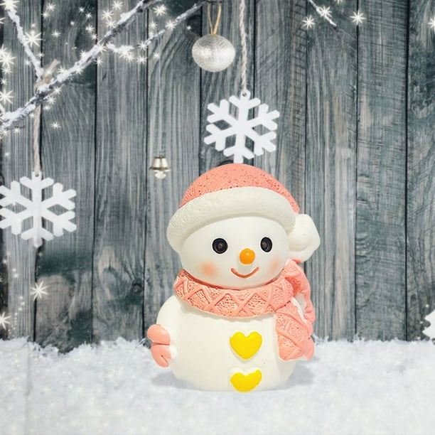 Mini muñeco de nieve, linda pareja, resina, decoración de nieve, diseño de escena, decoración de muñeco de nieve de resina, pareja de muñecos de nieve de Navidad, decoración del hogar de