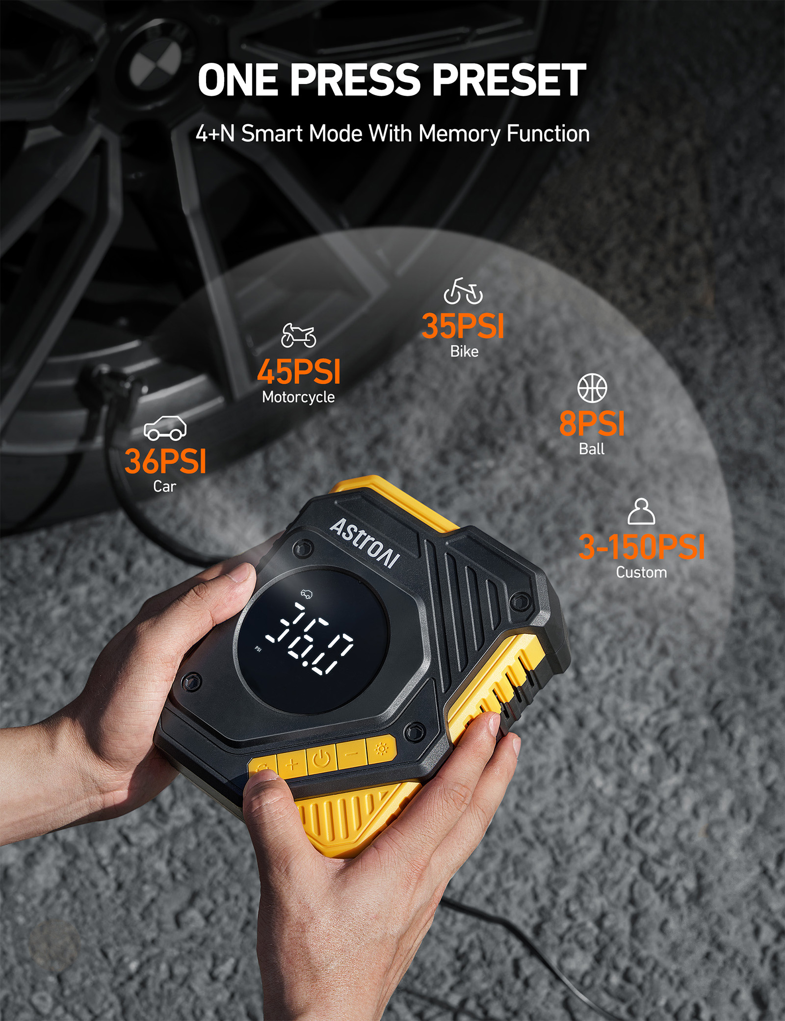 AstroAI 12V Tire Inflator with Digital Pressure Gauge photo 4