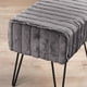 thumbnail image 4 of HOME SOFT THINGS OTOMAN/TABURETE SUPER SUAVE DE PIEL SINTÉTICA. OTOMAN TAPIZADO PARA REPOSAPIÉS CON PATAS DE METAL NEGRO Y ASIENTO ACOLCHADO. 48X33X43CM, GRIS PLATA, 4 of 6