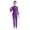 Purple, variant on Girls Shiny Rhinestone Full Body Length Unitard One Sleeve Gymnastics Dance Ice Skating Jumpsuits Black 10