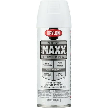 Krylon® CoverMaxx™ Flat White Ultimate Coverage Spray Paint 12 oz. Aerosol (Best White Spray Paint For Furniture)