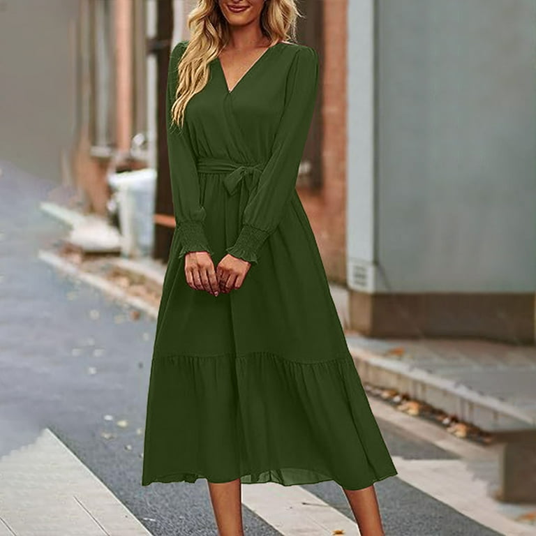 Plus Size Plt Pleated Dress Boho Casual Elbow Length Sleeve Dress Tea  Length Midi Dress Dresses To Wear To A Wedding