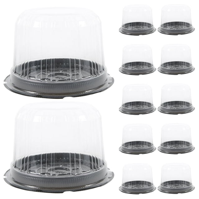 EIGTHTAIL 20Pcs Cake Packing Box Round Cake Box Baked Dessert Packing Box Transparent Cake Wrapping Box