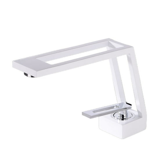 Bathroom Basin Faucet Cold & Hot Water Mixer Sink Tap, Single Handle Deck Mounted Black Tap