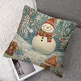 thumbnail image 7 of Acheng Throw Pillow Covers Forest Animals Winter Woodland Repetitive Deer Fox Bird Chalet Flowers Ski On Light Decorative Square Pillowcases Cushion Cover  22x22in, 7 of 7
