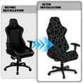 thumbnail image 5 of Jiueut Black Leopard Print 4 PCS Gaming Chair Covers, Stretchable Chair Protective Cover with 2 Pieces Arm Rest Cushion Anti-Dust Universal Chair Slipcover Protector, 5 of 7