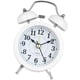 thumbnail image 3 of Inteprter Reloj despertador de campana doble de 3 pulgadas, marco de Metal, esfera 3D con retroiluminación, luz nocturna, reloj de de escritorio para Electrónica Blanco, 3 of 6
