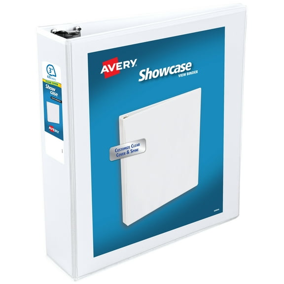 Avery Showcase Standard View Binder, 3" Slant Rings, White (19751)