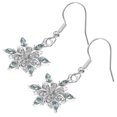 thumbnail image 3 of 1 Pair Water Blue Snowflake Earrings Stylish Rhinestone Inlaid Eardrop for Girl, 3 of 6