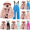 thumbnail image 4 of SGMVNU Boys Girls 2 Piece Snowsuit Kids Winter Lined Down Jacket and Snowbibs Pants Snowboard Outfits for Kids Size 14-16 Years Mint Green, 4 of 4