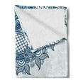 thumbnail image 2 of Vintage Soft Flannel Fleece Throw Blanket, Lace Detailed Floral Design Wedding Inspired Art, Cozy Plush for Indoor and Outdoor Use, 50" x 60", Slate Blue Seafoam, by Ambesonne, 2 of 5