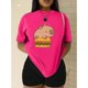thumbnail image 3 of Playera Blusa De Capybara Con Una Hamburguesa Capibara Color Fucsia Talla Chica Marca Emil SaEs, 3 of 4