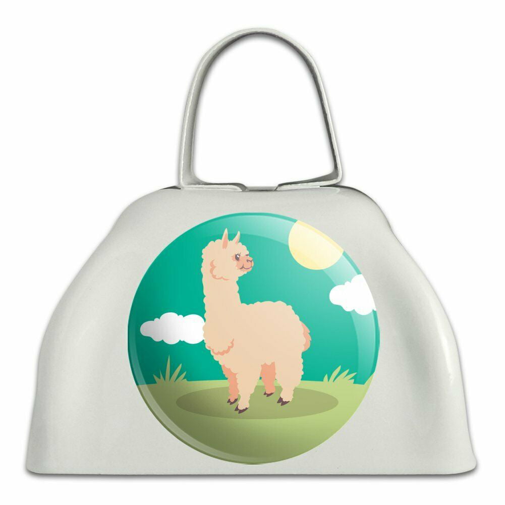 Cute and Fluffy Alpaca White Metal Cowbell Cow Bell Instrument ...