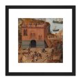 thumbnail image 1 of The Tower Of Babel Biblical Languages Painting 8X8 Inch Square Wooden Framed Wall Art Print Picture with Mount, 1 of 4