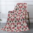 thumbnail image 3 of XMXT Throw Blankets, Heart Pet Paw Print Bed Blanket for Bedroom Sofa, 50 x 70 inches Multicolor, 3 of 9