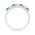 thumbnail image 2 of ANGARA Natural Half Eternity Seven Stone Emerald and Diamond Wedding Ring in 14K White Gold for Women (Size-3mm) | May Birthstone, Birthday, Anniversary, Jewelry Gift for Women | Natural Emerald Ring, 2 of 9