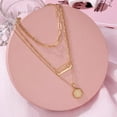 thumbnail image 2 of TINGN Gold Layered Necklaces for Women, 14K Gold Plated Dainty Hexagon Paperclip Chain Necklace, 2 of 5