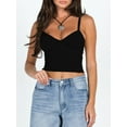 thumbnail image 3 of Musuos Women's Cami Crop Tops Tight Fitted V Neck Backless Front Twist Adjustable Spaghetti Strap Tops Shirts for Summer, 3 of 7