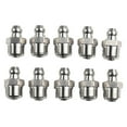 10Pcs 201 Stainless Steel Straight Hydraulic Grease Fitting 1/828Inch