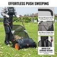 thumbnail image 5 of JUVOCT 21-Inch Push Lawn Sweeper, 3.5 Cu. Ft. Leaf and Grass Collector with 2 Spinning Brushes and Durable Steel Frame, 5 of 5