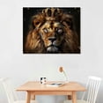 thumbnail image 2 of Awypu Large Lion Canvas Wall Art, lion king with crown Black Gold, Wall Decor Africa wild animals, Prints Pictures for Man Living Room Bedroom Bathroom Home Decor Ready to Hang, Wall Decor, Print, 2 of 6