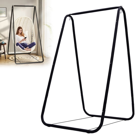 Hammock Chair Stand, Heavy-Duty 220LBS Swing Stand, A-Frame Hanging Chair Stand, Coated Steel, Hammock Stand for Outdoor Indoor Patio Garden Backyard
