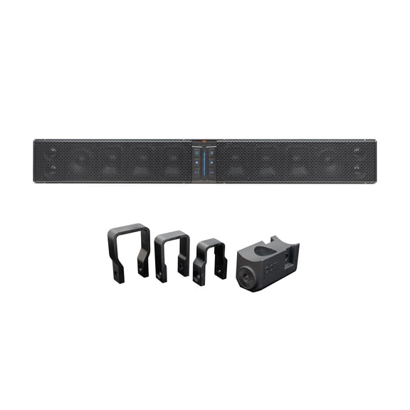 PowerBass 12 Speaker Amplified Soundbar with Square Bar Mounting Compatible with Golf Carts