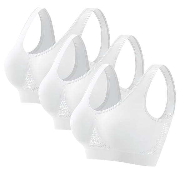 ALLLIST Padded Sports Bras for Women 3 Pack High Impact Bralette Moisture-Wicking Plain Underwear for Women