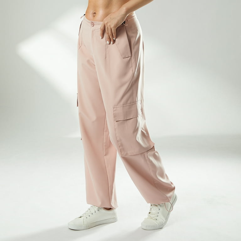 Blotona Cargo Straight Pants for Women Fashion Drawstring Straight