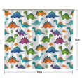 thumbnail image 5 of White Cartoon Dinosaurs Leaves Pattern Shower Curtain 84"x72" ,Bathroom Decorative Shower Curtains Set with 12 Hooks,Modern Waterproof Washable Shower Curtain, 5 of 6