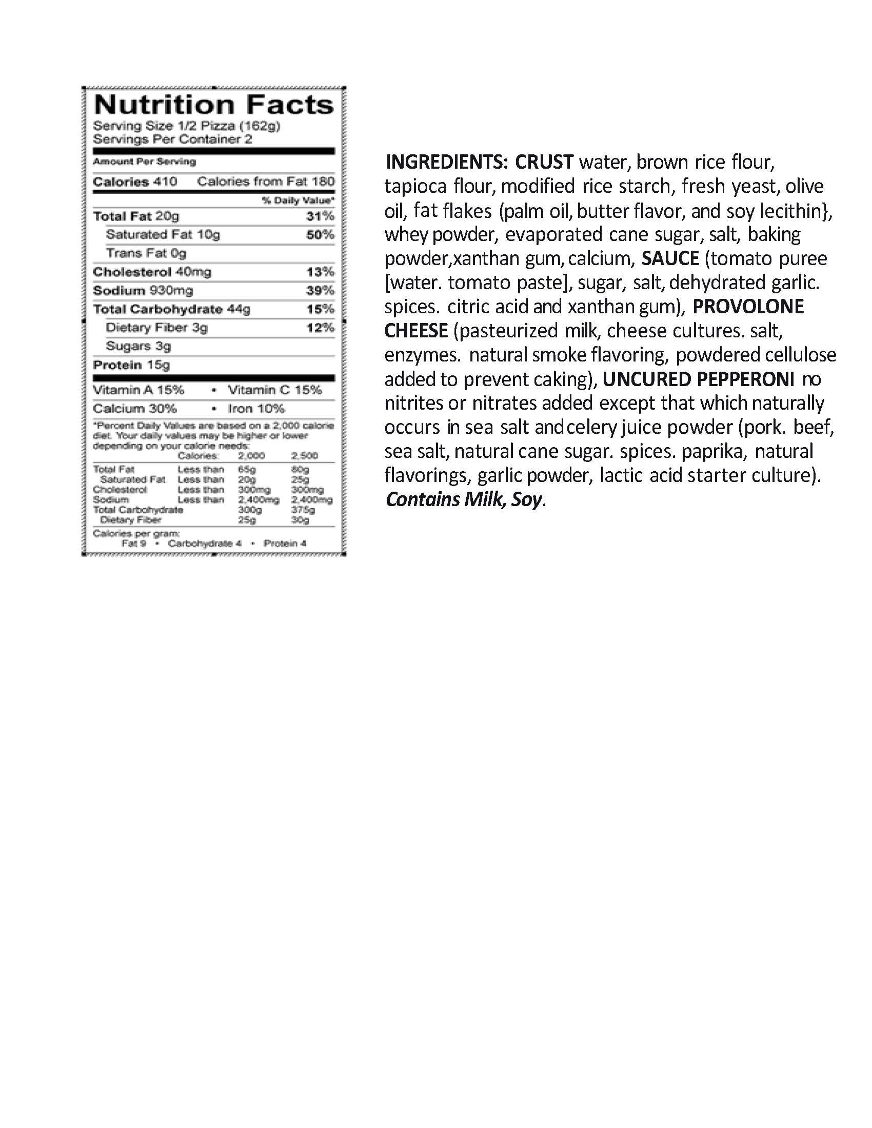 Sonoma Flatbreads Gluten Free Pepperoni Pizza, 11.42 Oz. (Frozen)