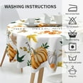 thumbnail image 4 of Round Thanksgiving Tablecloth 60 Inch Fall Harvest Pumpkin Autumn Theme Holiday Seasonal Round Table Cloth Decor for Home Kitchen Dining Room Picnic Party, 4 of 5