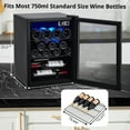 thumbnail image 5 of Wine Fridge 16 Bottle Capacity, Wine Cooler Temperature 7 Levels Adjustable, Temperature Range 40~61°F, Wine Cooler Refrigerator for Red White Wine, Champagne, Beer with Blue Interior Light, 5 of 7