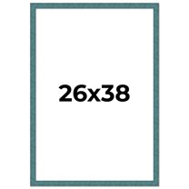 26x38 Frame Blue Rustic Barnwood Solid Wood Picture Frame Width 1.25 Inches | Interior Depth 0.5