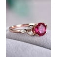 thumbnail image 5 of 2CT Round Cut Simulated Red Ruby Women's Engagement Gift Ring 14K Rose Gold Plated, 5 of 6