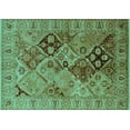 thumbnail image 1 of Ahgly Company Machine Washable Indoor Rectangle Oriental Turquoise Blue Industrial Area Rugs, 3' x 5', 1 of 4