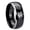 Black 2 Tone Polish Edge, variant on Fire Department Pattern Dome Brushed Finish Blue Tungsten Ring 10MM