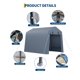 thumbnail image 5 of Yeshouse caseta de almacenamiento exterior 2,13x3,66 m, garaje portátil impermeable y resistente con puerta enrollable y ventanas ventiladas, ideal para moto, bici, coche o leña, 5 of 8