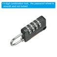 thumbnail image 4 of Cable de acero de seguridad con candado de combinación de 4 dígitos, 2 juegos de 1.6 pies de cuerda de seguridad recubierta, candado de doble lazo, negro, 4 of 7