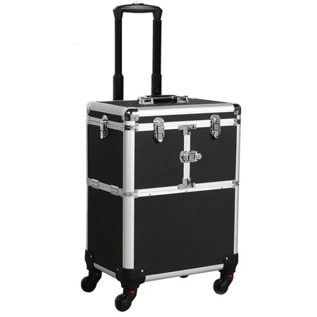 Yaheetech Professional Artist Rolling Makeup Artist Case Makeup Trolley Travel Cosmetic Case Beauty Train Case Cosmetic