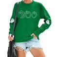 thumbnail image 4 of Peichun Halloween Sweatshirts for Women Oversized Long Sleeve Crewneck Pullover Sweatshirt Funny Boo Graphic Loose Fit Comfortable Spooky Season Fashion Fall Tops 2026 1-Green XL, 4 of 4