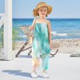 thumbnail image 5 of Girls' Jumpsuits Rompers Summer Casual Sleeveless Rompers With Pockets Spaghetti Strap Romper Beautiful Watercolor Stars 4T, 5 of 7